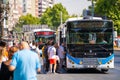 Ankara city buses and passengers in Kizilay district.