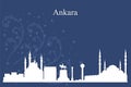 Ankara city skyline silhouette on blue background Royalty Free Stock Photo