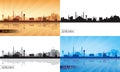 Ankara city skyline silhouette set