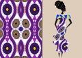 Ankara clothing woman, African Print fabric, Ethnic handmade ornament for your design, Ethnic and tribal motifs geometric elements Royalty Free Stock Photo