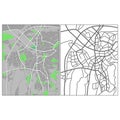 Layered editable vector streetmap of Ankara,Turkey Royalty Free Stock Photo