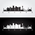 Ankara skyline and landmarks silhouette Royalty Free Stock Photo