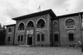 Ankara/Turkey-August 22 2020: The first building of the Grand National Assembly of Turkey in Ankara Ulus TBMM. Black and white