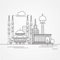 Ankara, Turkey detailed silhouette Royalty Free Stock Photo