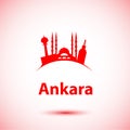 Ankara, Turkey detailed silhouette Royalty Free Stock Photo