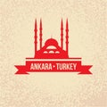 Ankara, Turkey detailed silhouette Royalty Free Stock Photo