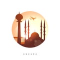 Ankara, Turkey detailed silhouette Royalty Free Stock Photo