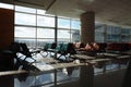 Ankara, Turkey, Esenboga Havalimani Airport. The waiting room, a place at the airport equipped for the stay of