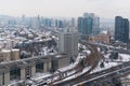 Ankara, Turkey-Janury 25 2022: Panoramic Ankara view with the intersection which Mevlana Boulevard Konya Yolu Royalty Free Stock Photo