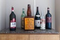 Ankara, Turkey - March 26 2022: Bottles of different brands of wine, vodka, whiskey and martini drinks, used as decorations in a