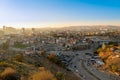 Ankara/Turkey-November 03 2019: Traditional Turkish houses with Haci Bayram mosque and Bentderesi neighborhood in sunset Royalty Free Stock Photo