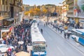 Ankara/Turkey-November 24 2018: Ziya Gokalp street in a busy day and Kizilay square in background
