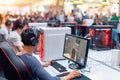 ESport gamers playing multiplayer game in tournament Royalty Free Stock Photo