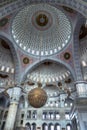 Ankara, Turkey - 16 October, 2019: Inside interior view of the Kocatepe Mosque (Kocatepe Cami), Royalty Free Stock Photo