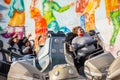 People having fun in monster ride at luna park in Ankara