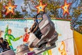 Teenagers having fun in monster ride at luna park in Ankara