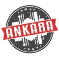 Ankara Turkey Round Travel Stamp Icon Skyline City Design Seal Badge Illustration. Royalty Free Stock Photo
