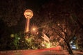 Ankara / Turkey - September 23 2019: Cinnah Street in the evening with long exposure and Atakule tower in background