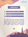 Ankara, Turkey vector infographics, brochure layout. Guide, leaflet, flyer, advertising graphic template