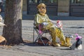 Ankeny Square`s Street Entertainer in Portland,Oregon Royalty Free Stock Photo