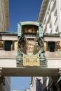 Anker clock Ankeruhr, 1911 in Hoher Markt - famous astronomica Royalty Free Stock Photo