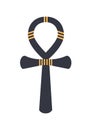 Ankh, ancient Egyptian hieroglyphic sign or logograph isolated on white background. Historical artefact, religious