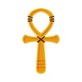 Ankh Cross, Ancient Religious Sign of Egypt Flat Style Vector Illustration on White Background Royalty Free Stock Photo