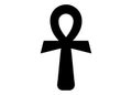 The ankh egyptian cross. Vector illustration. Antique black ankh egyptian religious symbol. The ancient Egyptians used the Ankh