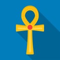 Ankh icon in flat style isolated on white background. Ancient Egypt symbol stock vector illustration. Royalty Free Stock Photo
