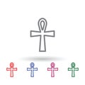 Ankh multi color icon. Simple thin line, outline of mythology icons for ui and ux, website or mobile application