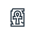 ankh vector icon isolated on white background. Outline, thin line ankh icon for website design and mobile, app development. Thin