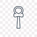 Ankh vector icon isolated on transparent background, linear Ankh