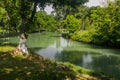 Ankhor canal in the center of Tashkent, Uzbekist