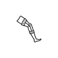 Ankle bandage leg icon. Simple line, outline vector elements of traumatology icons for ui and ux, website or mobile application