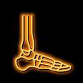 ankle bone neon glow icon illustration