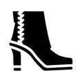 ankle boots glyph icon vector illustration