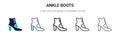 Ankle boots icon in filled, thin line, outline and stroke style. Vector illustration of two colored and black ankle boots vector Royalty Free Stock Photo