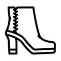 ankle boots line icon vector illustration