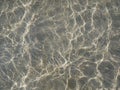 Water ripples over rippled sand in shallow sea water