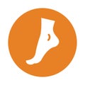 Ankle, foot icon. Orange color vector EPS