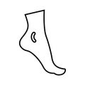 Ankle, foot outline icon. Line art vector