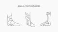 Ankle-foot orthoses linear icon. Vector illustration