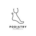 Ankle foot podiatry vector line logo icon illustration design