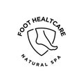 Ankle foot podiatry vector line logo icon illustration design