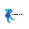 Ankle foot podiatry vector line logo icon illustration design