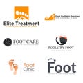 Set of ankle foot care mountain symbol logo design