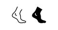 Ankle icon, line color vector illustration