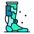 Ankle prosthesis icon color outline vector