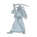 Ankou Henchman of Death With Scythe Drawing