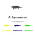 ankylosaurs, dinosaur colored icon. Can be used for web, logo, mobile app, UI, UX